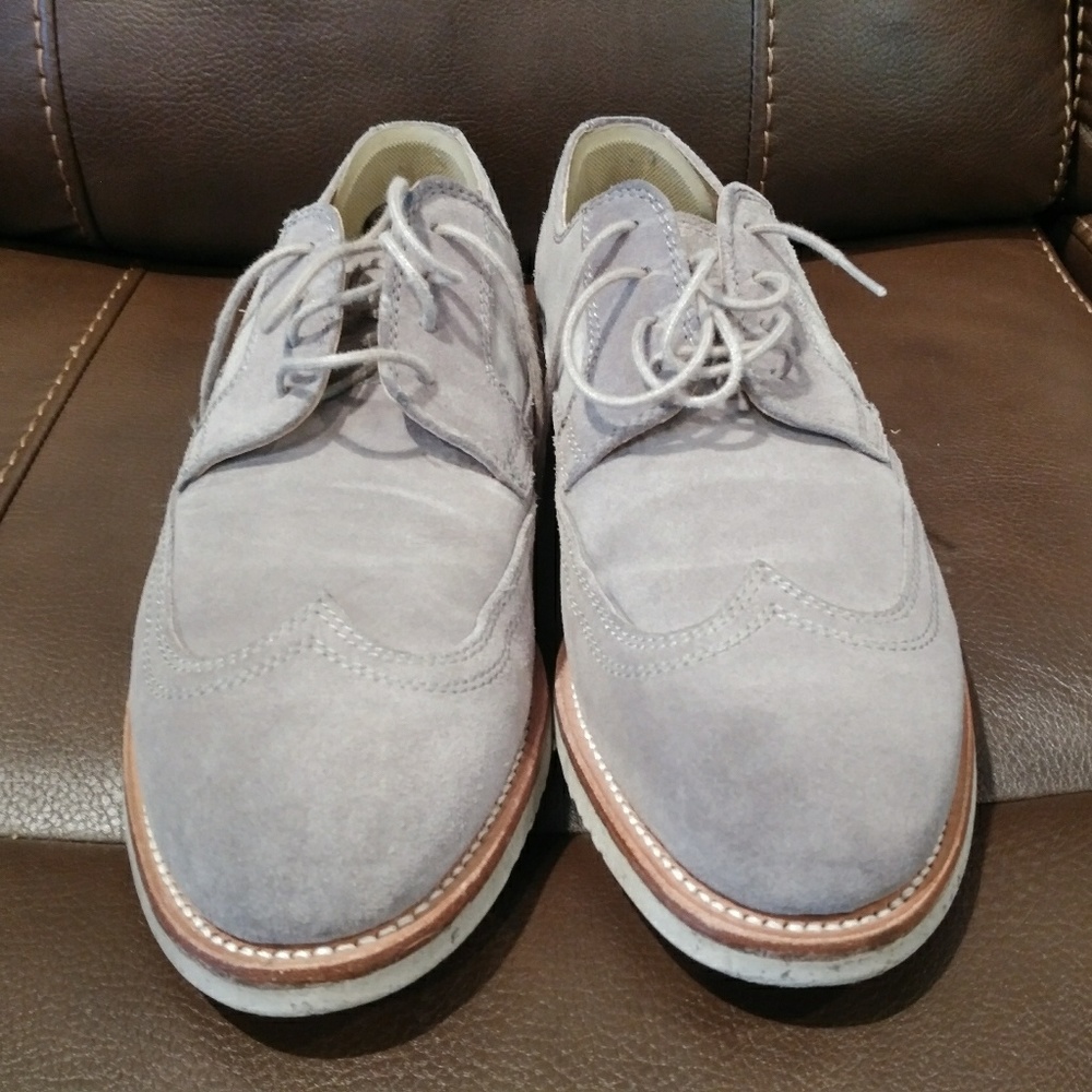 Suede wingtip oxfords